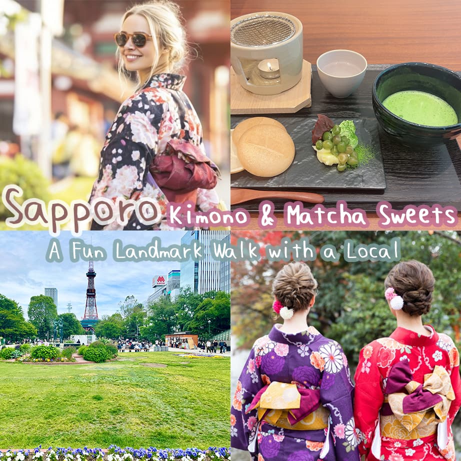 Sapporo Kimono & Matcha Sweets: A Fun Landmark Walk with a Local